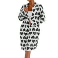 thumbnail image 1 of Arlun Valentine's Day Robes for Women Fashion Full Zipper Long Sleeve Soft Comfy Flannel Loungewear Fashion Heart Printed Fuzzy Winter Warm Sleepwear Bathrobe 1-Grey S, 1 of 8