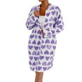 thumbnail image 1 of Arlun Valentine's Day Robes for Women Fashion Full Zipper Long Sleeve Soft Comfy Flannel Loungewear Fashion Heart Printed Fuzzy Winter Warm Sleepwear Bathrobe 1-Purple M, 1 of 8