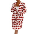 thumbnail image 1 of Arlun Valentine's Day Robes for Women Fashion Full Zipper Long Sleeve Soft Comfy Flannel Loungewear Fashion Heart Printed Fuzzy Winter Warm Sleepwear Bathrobe 1-Red L, 1 of 8