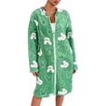 thumbnail image 1 of Arlun Valentine's Day Robes for Women Fashion Full Zipper Long Sleeve Soft Comfy Flannel Loungewear Fashion Heart Printed Fuzzy Winter Warm Sleepwear Bathrobe 3-Green XL, 1 of 8