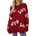 thumbnail image 1 of Arlun Valentines Sweaters for Women Love Heart Graphic Knit Sweater Valentine Day Oversized Crewneck Long Sleeve Cozy Soft Pullover Tops 2026 Fashion Holiday Winter Outfits Red XL, 1 of 4