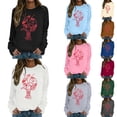 thumbnail image 1 of Arlun Vintage Graphic Crewneck Sweatshirt for Women Large Lobster Sardine Printed Sweatshirts Soft Comfortable Long Sleeve Hoodless Pullover Fall Tops White XL, 1 of 4