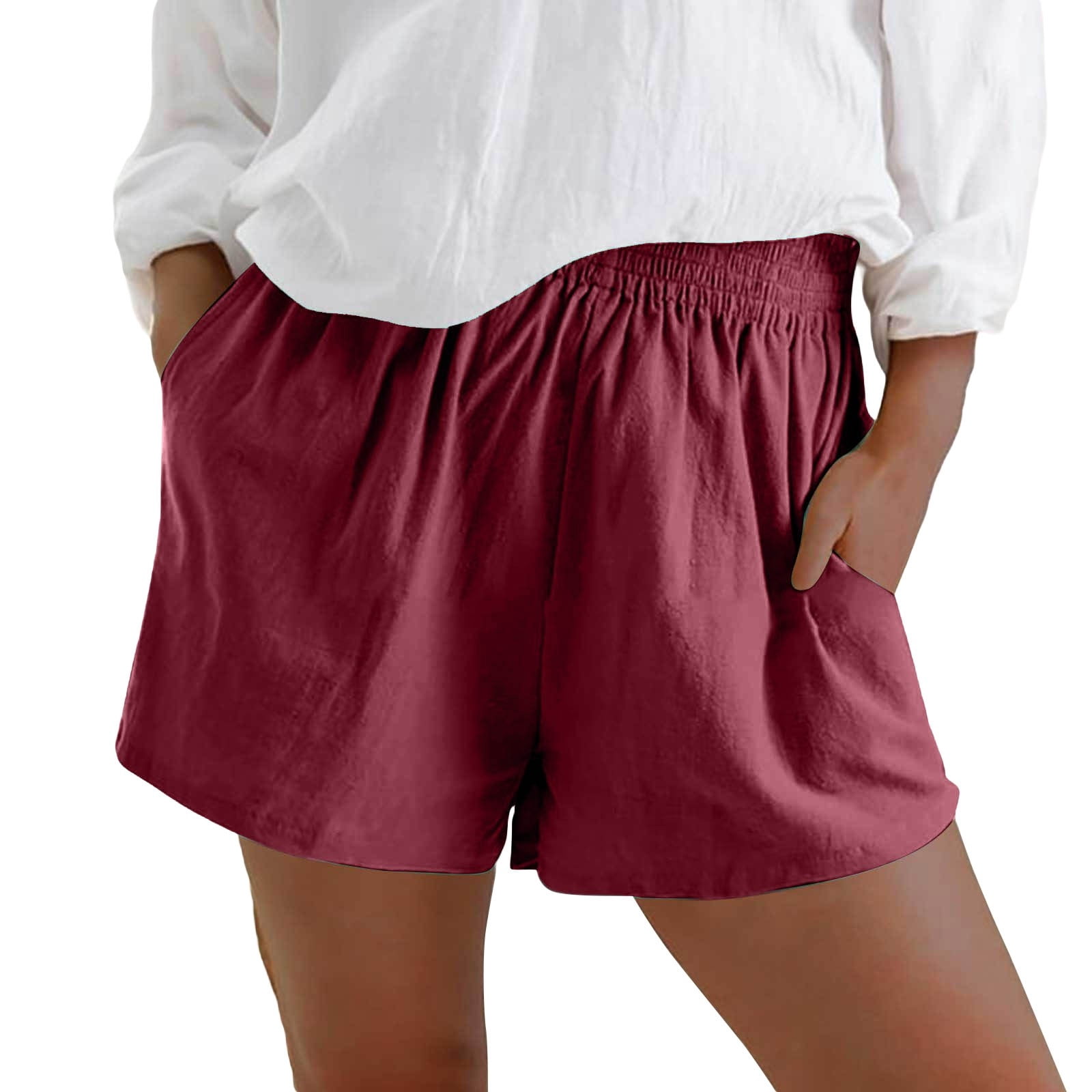 Arlun Wide Leg Shorts for Women Summer Casual Elastic High Waisted ...