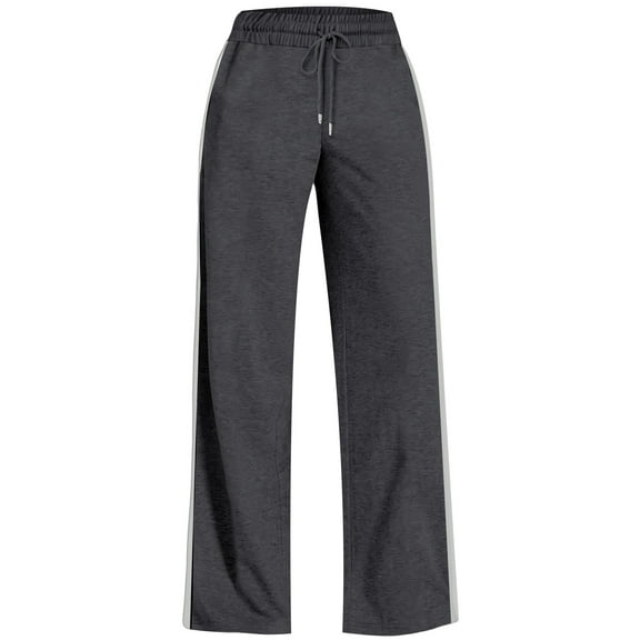 Arlun Wide Leg Sweatpants for Women Baggy Casual Drawstring High Waisted Workout Track Pants Trendy Color Block Straight Lightweight Soft Comfort Joggers with Pockets Grey S
