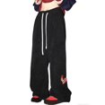thumbnail image 1 of Arlun Wide Leg Warm Sherpa Pants Y2k Womens Winter Thick Baggy Long Pants Cute Dachshund Embroidery Elastic Waist Drawstring Streetwear Trousers 2025 Stylish Outfits Black L, 1 of 5