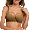 thumbnail image 1 of Arlun,Wireless Push up Bras for Women Seamless Comfort Full Coverage Bralettes Push-Up Adjustable Soft Support Oversized Wire-Free Bra Hollow out Breathable for Everyday Wear Coffee M, 1 of 5