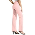 thumbnail image 1 of Arlun Women Bootcut Dress Pants Stretchy High Waist Work Pant Straight Leg Slim Fitted Pull on Office Slacks 2025 Fashion Solid Color Business Casual Office Trousers Pink XXL, 1 of 8