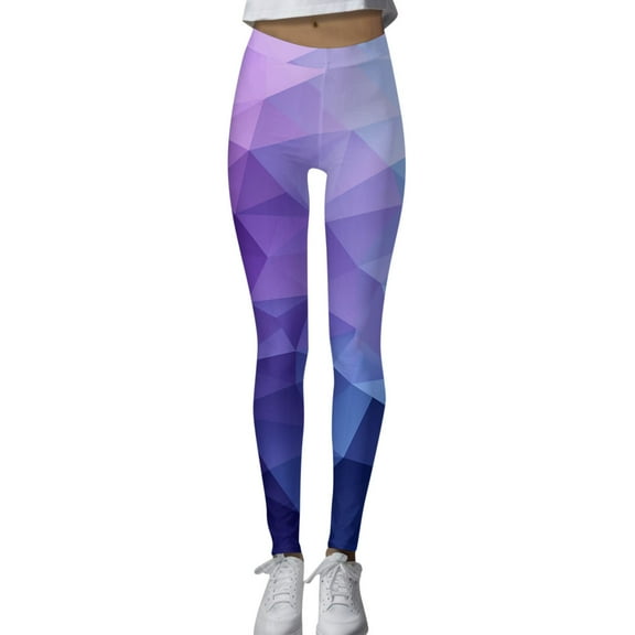 Arlun Women's 3D Color Graphic Digital Printing and Stylish Print Leggings Stretch High Waisted Straight Slim Fit Tights Pants Thin Comfortable Breathable Yoga Fitness Pants Purple M
