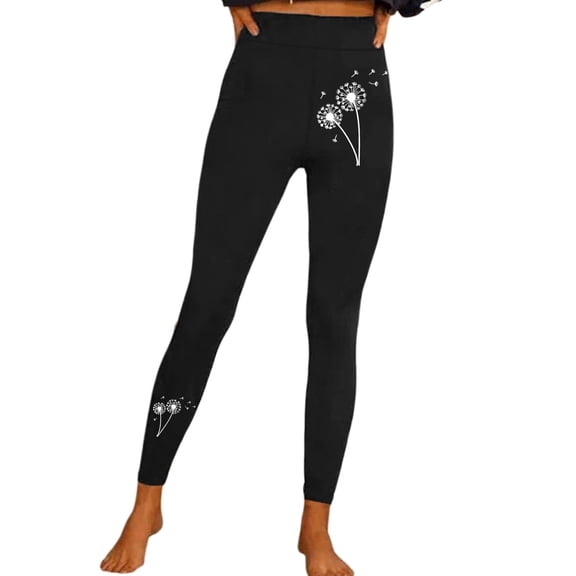 Arlun Women's Ankle Length Footless Elastic Leggings Yoga Pants Fashion Floral Printed Slim Fit Comfortable Tight Pants Soft Lightweight Sports Fitness Casual Leggings Grey S