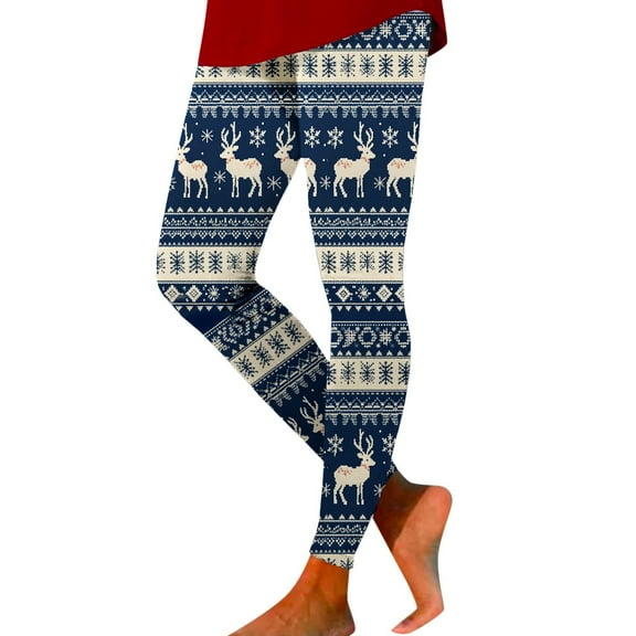 Arlun Women's Autumn Winter Christmas Printed Leggings High Waist Stretch -Lifting Leggings for Yoga and Daily Wear Slim Fit Soft Comfort Xmas Full Printed Tight Pants Beige XL