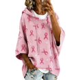 thumbnail image 1 of Arlun Women's Cancer Awareness Hoodies Cute Pink Ribbon Hearts Graphic Full-Printed 3/4 Sleeve Oversized Sweatshirts Loose Casual Drop Shoulder Pullover Tops, 1 of 4