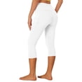 thumbnail image 1 of Arlun Women's Capri Yoga Pants with Pockets Stretchy High Waisted Leggings for Gym Fitness Workout Sports Lightweight Breathable Pure Color Casual Elastic Tights 1-White XXL, 1 of 4