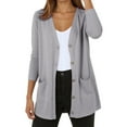 thumbnail image 1 of Arlun Women's Cardigan Sweaters Lightweight Long Sleeve Open Front Knitted Button down Cardigans Tops with Pockets Soft Comfort Solid Color Basic Outwear Grey XL, 1 of 4