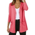thumbnail image 1 of Arlun Women's Cardigan Sweaters Lightweight Long Sleeve Open Front Knitted Button down Cardigans Tops with Pockets Soft Comfort Solid Color Basic Outwear Watermelon Red XL, 1 of 4