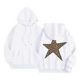 thumbnail image 1 of Arlun Women's Casual Hooded Sweatshirts Leopard Star Printed Streetwear Pullover Hoodies Baggy Long Sleeve Drawstring Comfortable Sweatshirts for Fall Winter White XL, 1 of 4