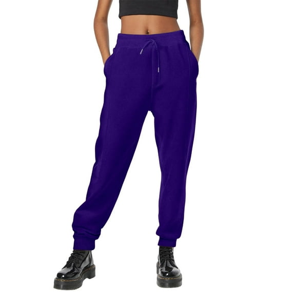 Arlun Women's Casual Oversized Sweatpants Loose Fit Drawstring Elastic Waist Comfortable Pants for Everyday Wear Solid Color Soft Cozy Joggers 2025 Fall Winter Purple XXXL
