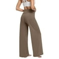 thumbnail image 1 of Arlun Women's Casual Pants Elastic High Waisted Straight Wide Leg Pants for Daily Wear Yoga Sports Comfortable Stretchy Soft Thin Breathable Trousers Brown XXL, 1 of 5