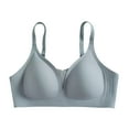 thumbnail image 1 of Arlun,Women's Deep V Wireless Bras Mesh Lace V Push up Smooth Seamless Bra Bralettes Full Coverage No Underwire Comfort Breathable One-Piece Fixed Everyday Bras Blue M, 1 of 6