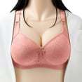 thumbnail image 1 of Arlun,Women's Elegant Jacquard Seamless Lift Bras Wireless Push up Soft Comfy Bra Full Coverage Solid Color Adjustable Wide Strap Thin Cup Breathable Bra for Old Women Red 36, 1 of 4