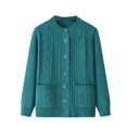 thumbnail image 1 of Arlun Women's Fall Winter Knitted Cardigans Sweater with Pockets Soft Comfy Thermal Button down Cardigan Crewneck Long Sleeve Solid Color Outerwear for Elderly, 1 of 8