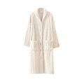 thumbnail image 1 of Arlun Women's Long Robes Plain Soft Bathrobe Warm Button down Long Sleeve Housecoat Fuzzy Comfy Spa Pajama Robes with Pockets Loungewear Sleepwear White XL, 1 of 3