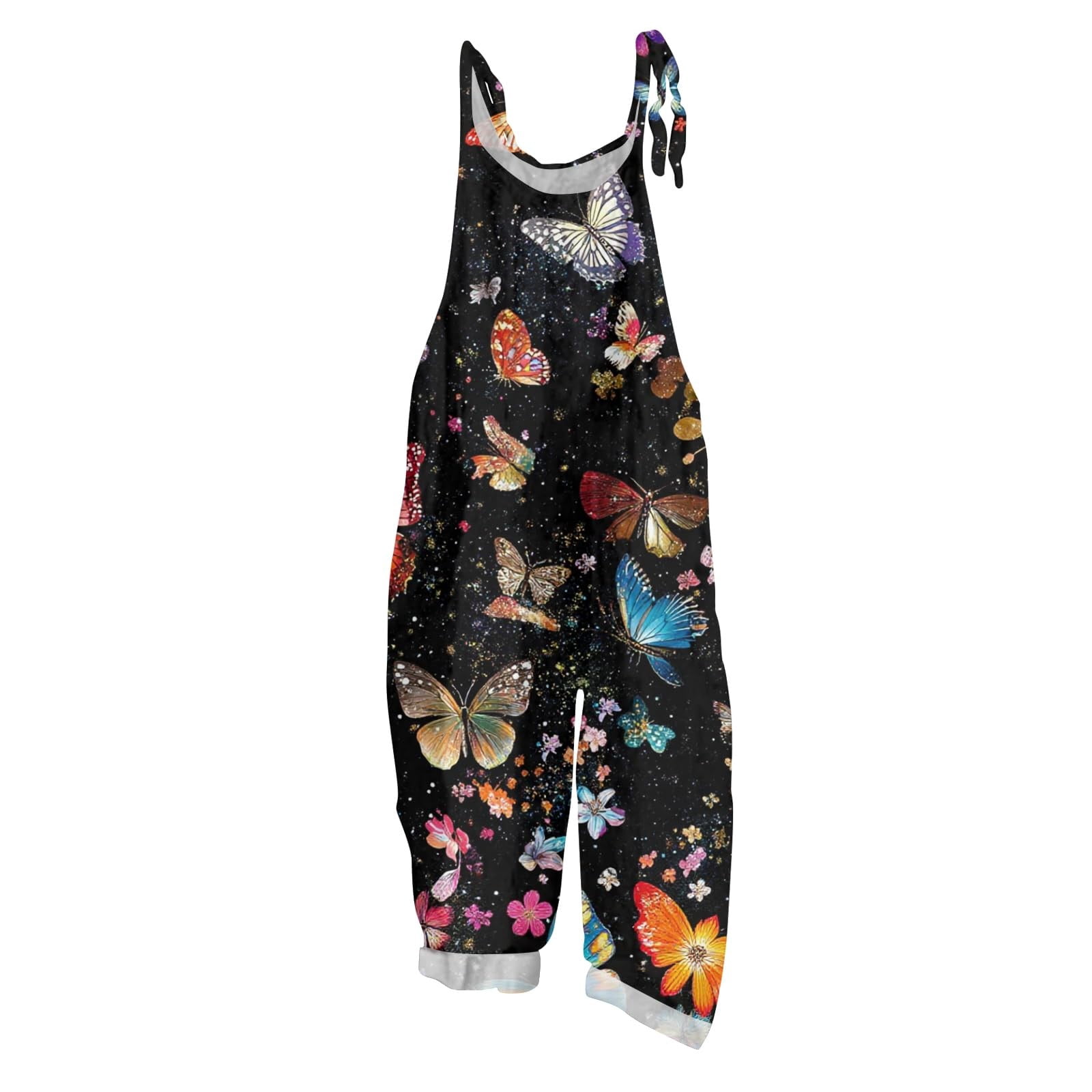 Arlun Women's Floral Print Sleeveless Strappy Jumpsuits Loose Soft ...