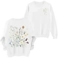 thumbnail image 1 of Arlun Women's Floral Printed Sweatshirts Vintage Flower Graphic Drop Shoulder Long Sleeve Sweatshirt Cute Boho Thermal Comfy Crewneck Pullover Tops 3-White XL, 1 of 2