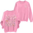 thumbnail image 1 of Arlun Women's Floral Printed Sweatshirts Vintage Flower Graphic Drop Shoulder Long Sleeve Sweatshirt Cute Boho Thermal Comfy Crewneck Pullover Tops 1-Pink L, 1 of 4