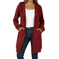thumbnail image 1 of Arlun Women's Full Zipper Hoodies Loose Comfy Long Sweatshirts Casual Long Sleeve Solid Color Fall Winter Hooded Jackets Coat with Pockets RD1 S, 1 of 5