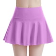 thumbnail image 1 of Arlun Women's High Waisted Pleated Tennis Skirts Stretchy High Waisted Pure Color Mini Short Skirts Soft Fabric Lightweight Breathable Summer Athletic Skirt for Ladies Light Purple XXL, 1 of 5
