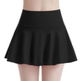 thumbnail image 1 of Arlun Women's High Waisted Pleated Tennis Skirts Stretchy High Waisted Pure Color Mini Short Skirts Soft Fabric Lightweight Breathable Summer Athletic Skirt for Ladies Black XXL, 1 of 4