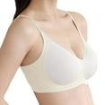 thumbnail image 1 of Arlun,Women's Jelly Glue Lift up Soft Support Bras No Underwire Seamless Push up Side Retraction Semi Fixed Cup Bra Wire-Free Full Coverage Thin Bralettes White M, 1 of 5