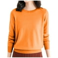 thumbnail image 1 of Arlun Women's Lightweight Cashmerel Sweaters Crewneck Long Sleeve Pullover Tops Solid Color Knit Loose Soft Cozy Thin Fall Winter Base Layer Sweater 2026 2-Red M, 1 of 7