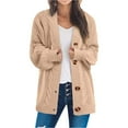 thumbnail image 1 of Arlun Women's Open Front Cardigan Sweaters 2025 Fashion Button down Cable Knit Aran Outerwear Coats Solid Color Long Sleeve Loose Fit Winter Clothing for Women Beige S, 1 of 6
