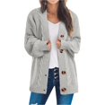 thumbnail image 1 of Arlun Women's Open Front Cardigan Sweaters 2025 Fashion Button down Cable Knit Aran Outerwear Coats Solid Color Long Sleeve Loose Fit Winter Clothing for Women Grey L, 1 of 5