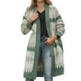 thumbnail image 1 of Arlun Women's Open Front Long Sleeve Long Cardigans Boho Print Loose Sweaters Outwear Soft Cozy Stylish Warm Coats 2025 Fall Winter Streetwear Outfits Mint Green L, 1 of 6