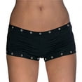 thumbnail image 1 of Arlun Women's Summer Mini Shorts Trendy Y2k Style Printed and Stripes Stretch Low Rise Tight Hot Pants Comfortable 2026 Fashionable Daily Wear 5-Black S, 1 of 4