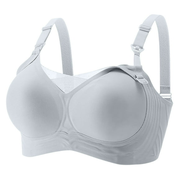 Arlun,Women's Thin Nursing Bras for Breastfeeding Seamless Full Coverage Double Lifting Ultra Comfort Bra Mesh V Soft Breathable Pregnancy Maternity Wireless Bralettes Blue 40