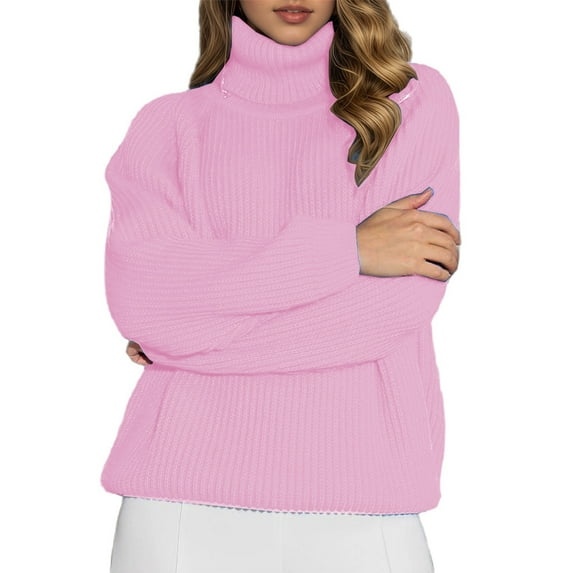 Arlun Women's Turtleneck Loose Sweaters Long Sleeves Casual Comfortable Knit Pullover Tops 2025 Fashion Fall Winter Clothes Soft Cozy Warm Plus Size Sweater RD2 XL