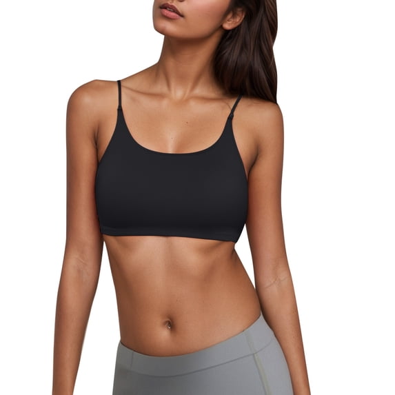 Arlun Women's No Underwire Sports Bras Comfortable Backless Solid Color Full Coverage Bralettes Adjustable Straps Lightweight Breathable Everyday Bras Black XL