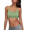 thumbnail image 1 of Arlun Women's No Underwire Sports Bras Comfortable Backless Solid Color Full Coverage Bralettes Adjustable Straps Lightweight Breathable Everyday Bras Light Green S, 1 of 7