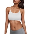 thumbnail image 1 of Arlun Women's No Underwire Sports Bras Comfortable Backless Solid Color Full Coverage Bralettes Adjustable Straps Lightweight Breathable Everyday Bras White M, 1 of 7