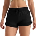 thumbnail image 1 of Arlun Women's Yoga Shorts High Waist with Mesh Pockets Elastic Lightweight Breathable Shorts Pure Color Soft Comfortable Workout Running Shorts Black M, 1 of 5