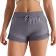 thumbnail image 1 of Arlun Women's Yoga Shorts High Waist with Mesh Pockets Elastic Lightweight Breathable Shorts Pure Color Soft Comfortable Workout Running Shorts Grey L, 1 of 5