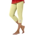 thumbnail image 1 of Arlun Womens Capri Leggings Elastic Waist Tummy Control Yoga Pants Plus Size Soft Comfortable Workout Athletic Tights Summer Fashion Floral Trim Beach Bottom Outfits Yellow XXXL, 1 of 5