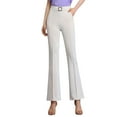 thumbnail image 1 of Arlun Womens Casual Flared Trousers High Waisted Slim Fit Long Work Pants Stretch Comfortable Draped Bootcut Business Casual Pants with Pockets Beige XXL, 1 of 3