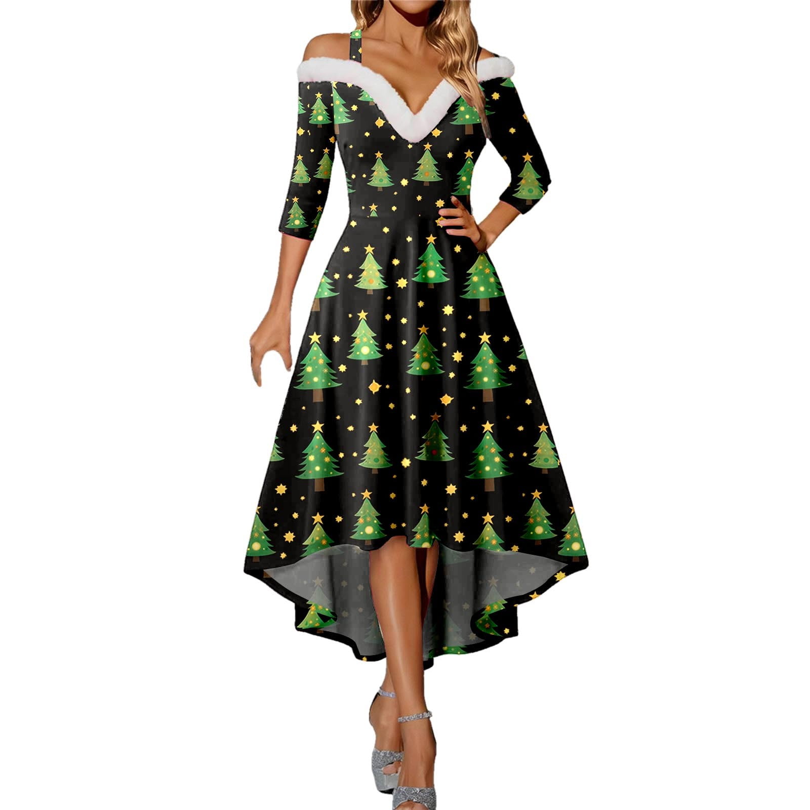 Arlun Womens Christmas Party Dresses Plus Size Long Sleeve Cold — free download