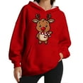 thumbnail image 1 of Arlun Womens Christmas Hoodies Sweatshirts Oversized Funny Xmas Graphic Printed Hooded Tops Long Sleeve Loose Fit Soft Comfortable Pullover Sweatshirts With Pockets F Red XL, 1 of 4