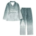 thumbnail image 1 of Arlun Womens Christmas Pajamas Sets Soft Comfy Lapel Full Print Long Sleeve Button down Tops Sleepwear Wide Leg Long Pants Fashion X-Mas Graphic 2 Piece Pjs Outfits Green XXXL, 1 of 3