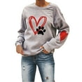 thumbnail image 1 of Arlun Womens Dog Mama Sweatshirts Dog Paw Printed Love Heart Graphics Long Sleeve Crewneck Pullovers Soft Comfortable Loose Thin Casual Hoodless Tops Grey XXL, 1 of 4